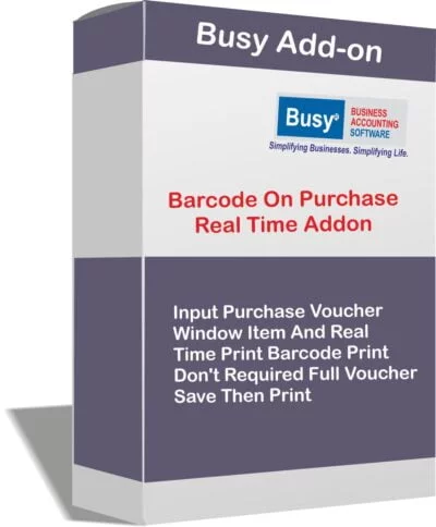 Purchase To Real Time Barcode Busy Addon